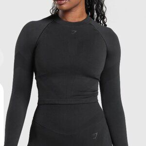 BNWT GYMSHARK Activate Long Sleeve Top Black Sold Out XS